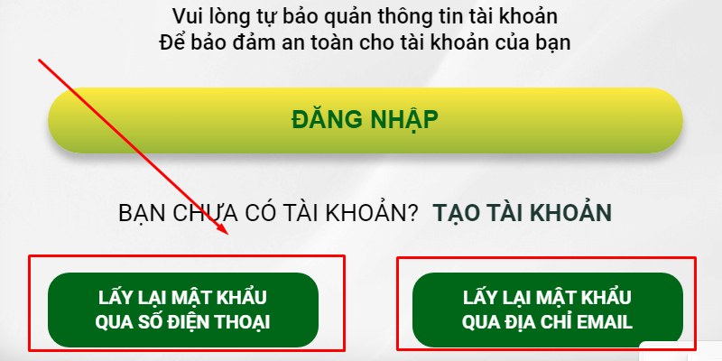 Lấy lại mật khẩu đăng nhập QQ88